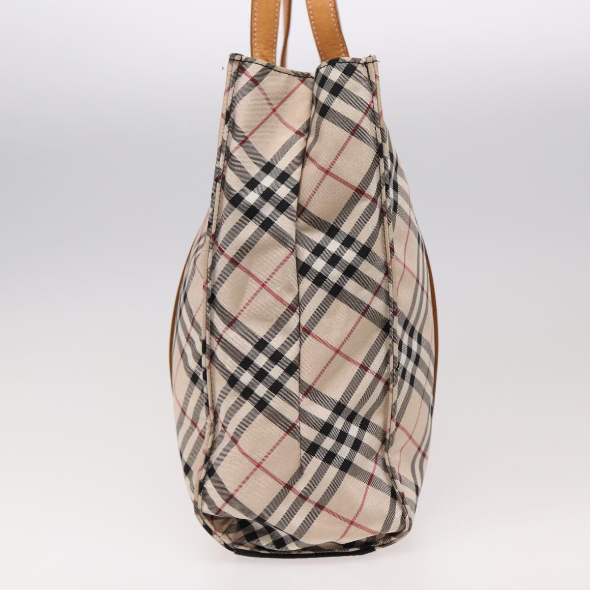 BURBERRY Nova Check Tote Bag Nylon Beige Auth ti1815