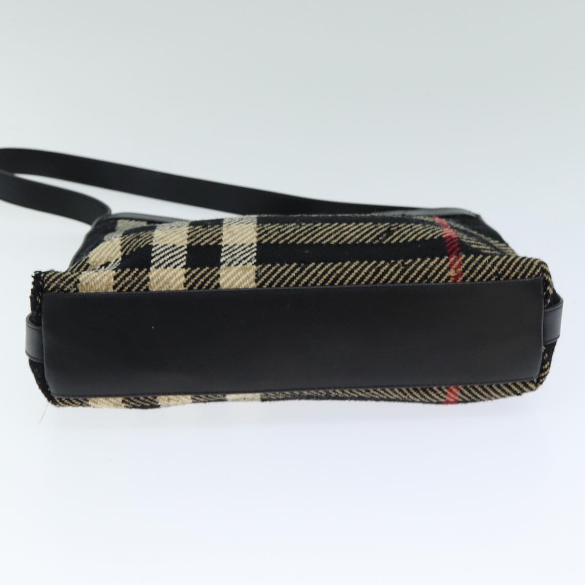 BURBERRY Nova Check Shoulder Bag Canvas Black Auth ti1818