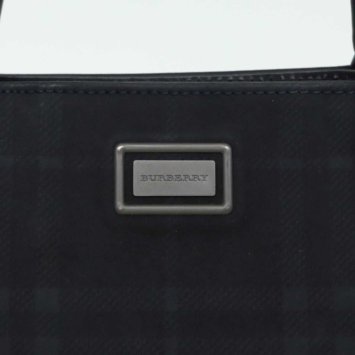 BURBERRY Nova Check Hand Bag Canvas Navy Auth ti1824