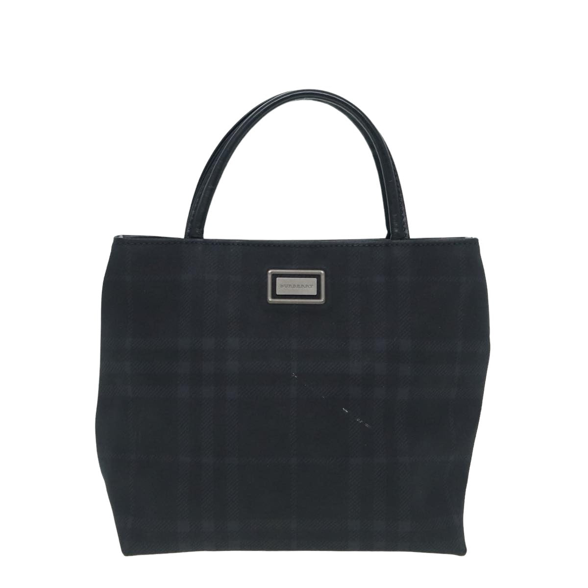 BURBERRY Nova Check Hand Bag Canvas Navy Auth ti1824 - 0