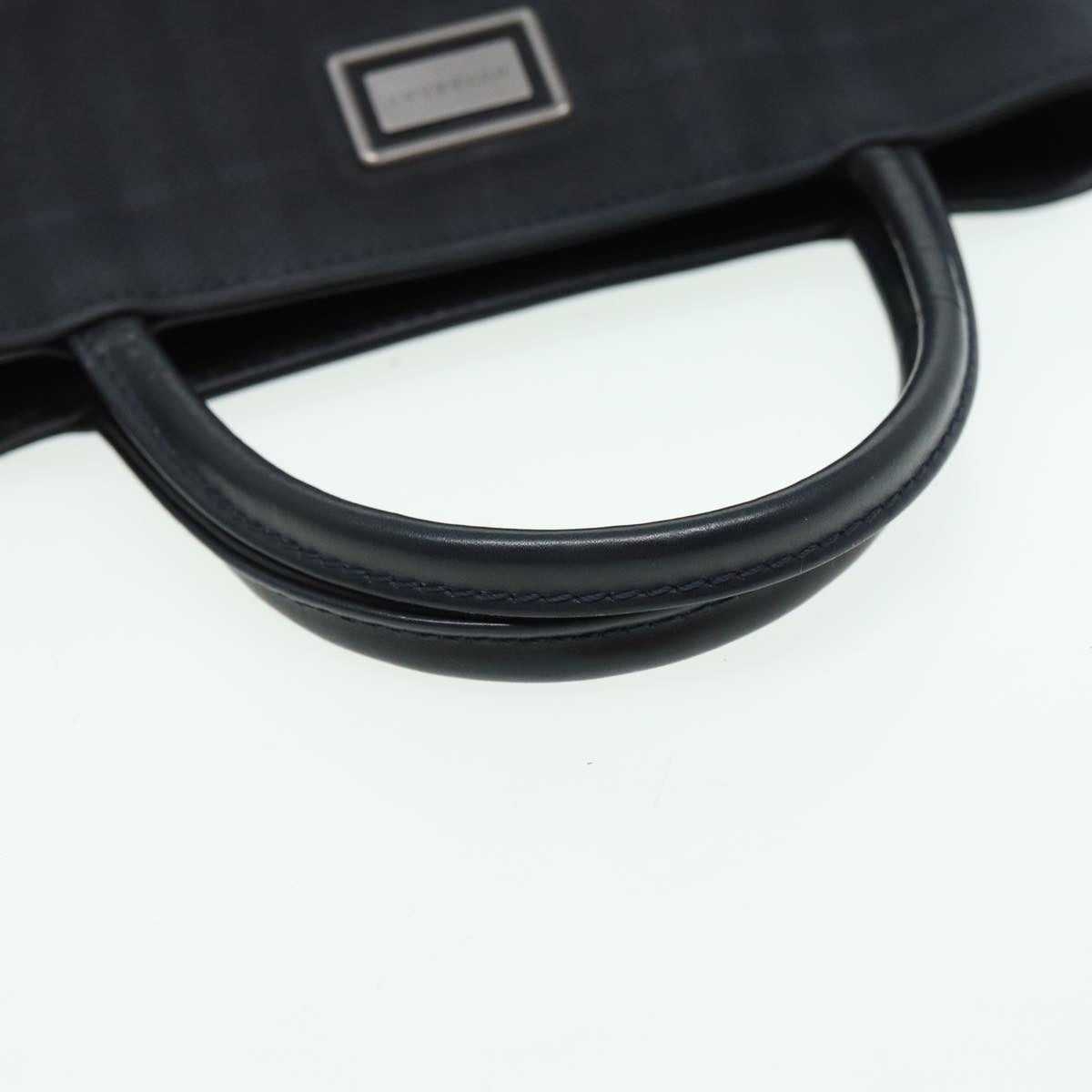 BURBERRY Nova Check Hand Bag Canvas Navy Auth ti1824