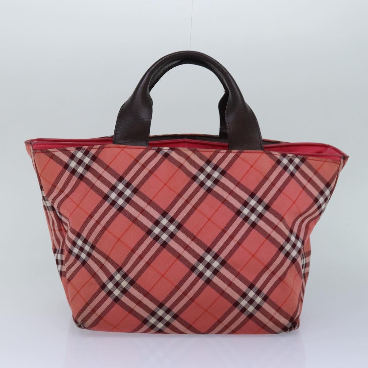 BURBERRY Blue Label Nova Check Hand Bag 2Set Black Pink Auth ti1829