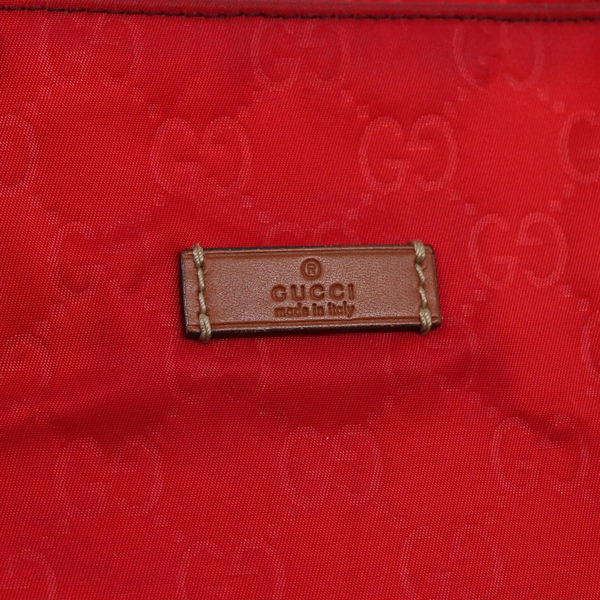 GUCCI GG Canvas Tote Bag Nylon Red Auth ti1860