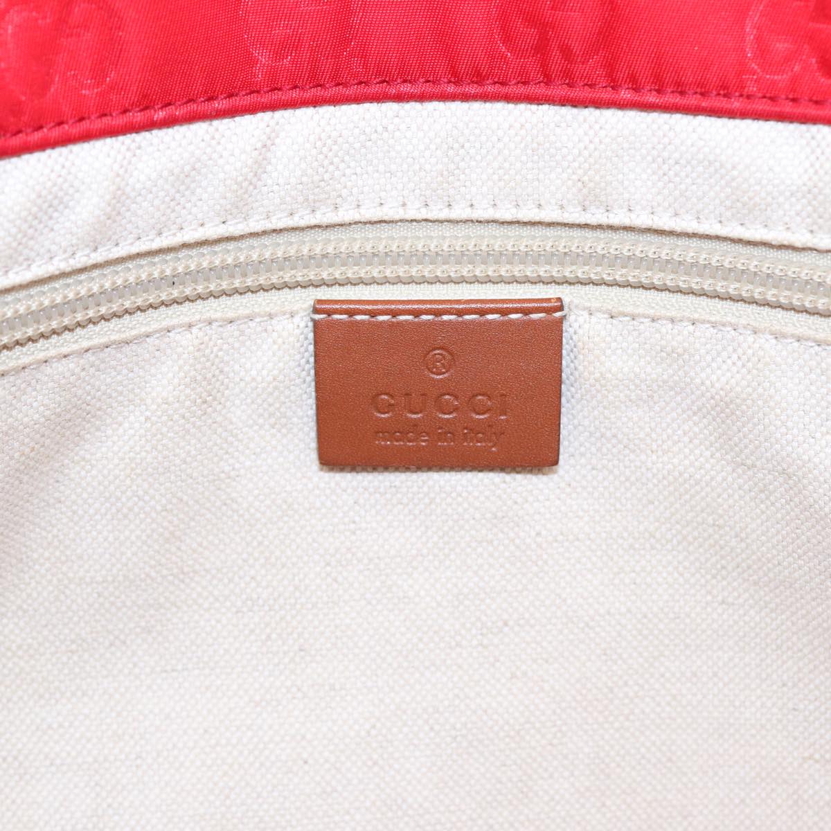 GUCCI GG Canvas Tote Bag Nylon Red Auth ti1860