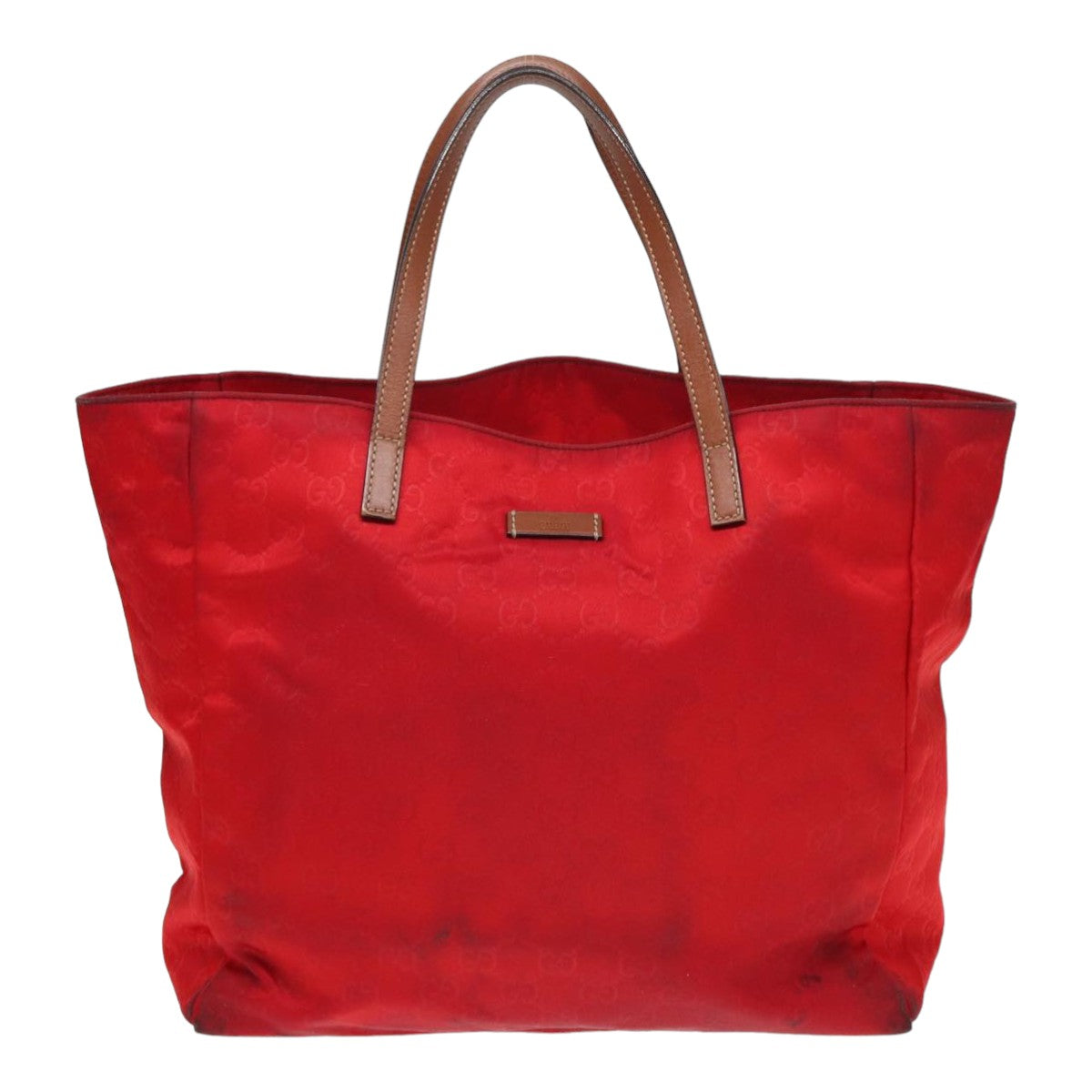 GUCCI GG Canvas Tote Bag Nylon Red Auth ti1860 - 0