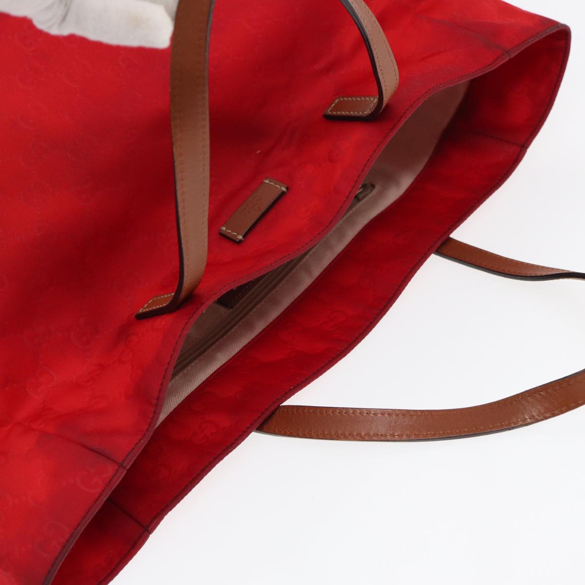 GUCCI GG Canvas Tote Bag Nylon Red Auth ti1860