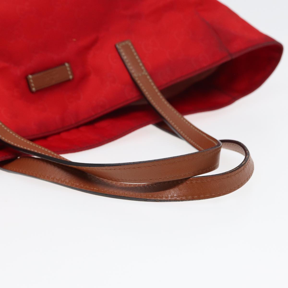 GUCCI GG Canvas Tote Bag Nylon Red Auth ti1860