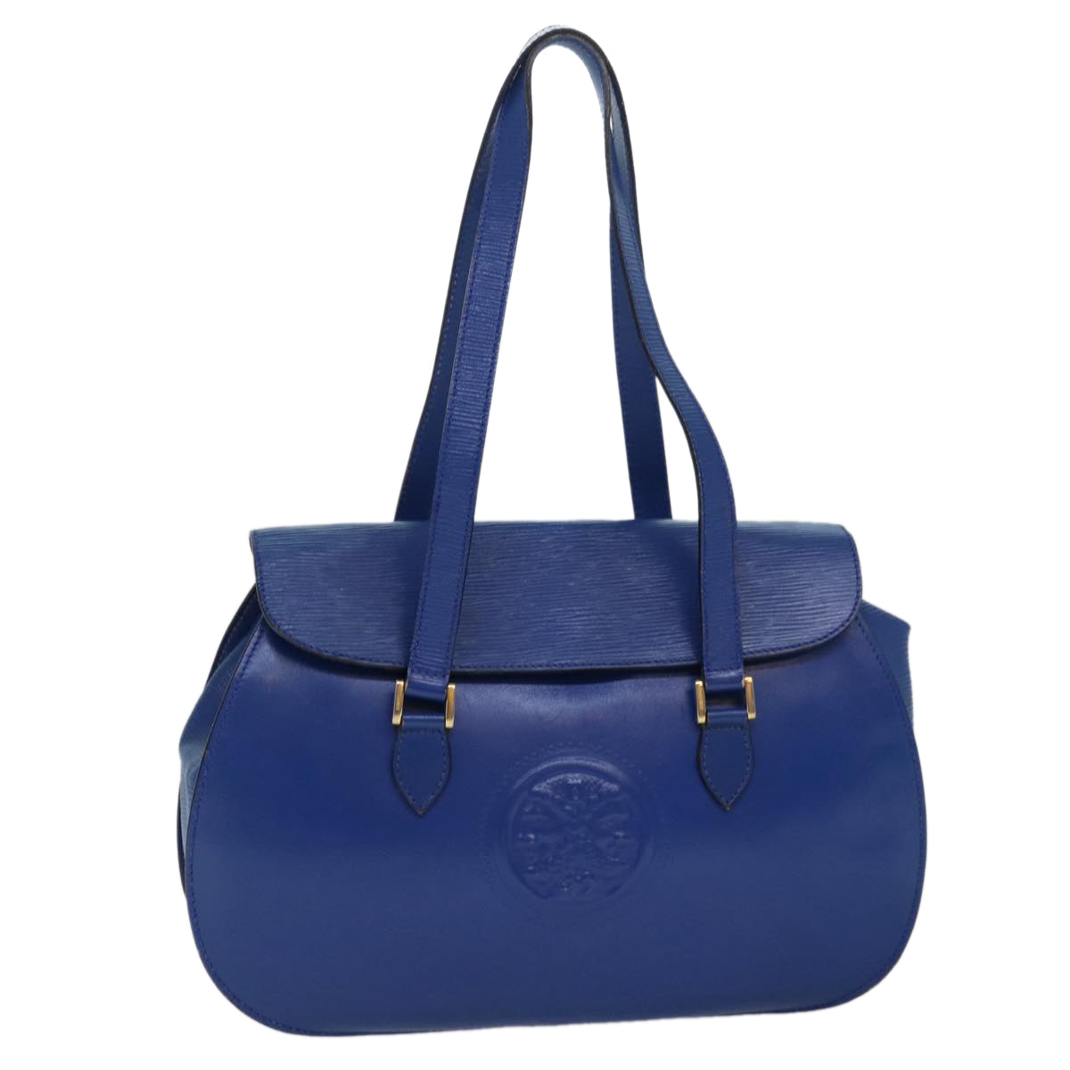 FENDI Shoulder Bag Leather Blue Auth ti1862