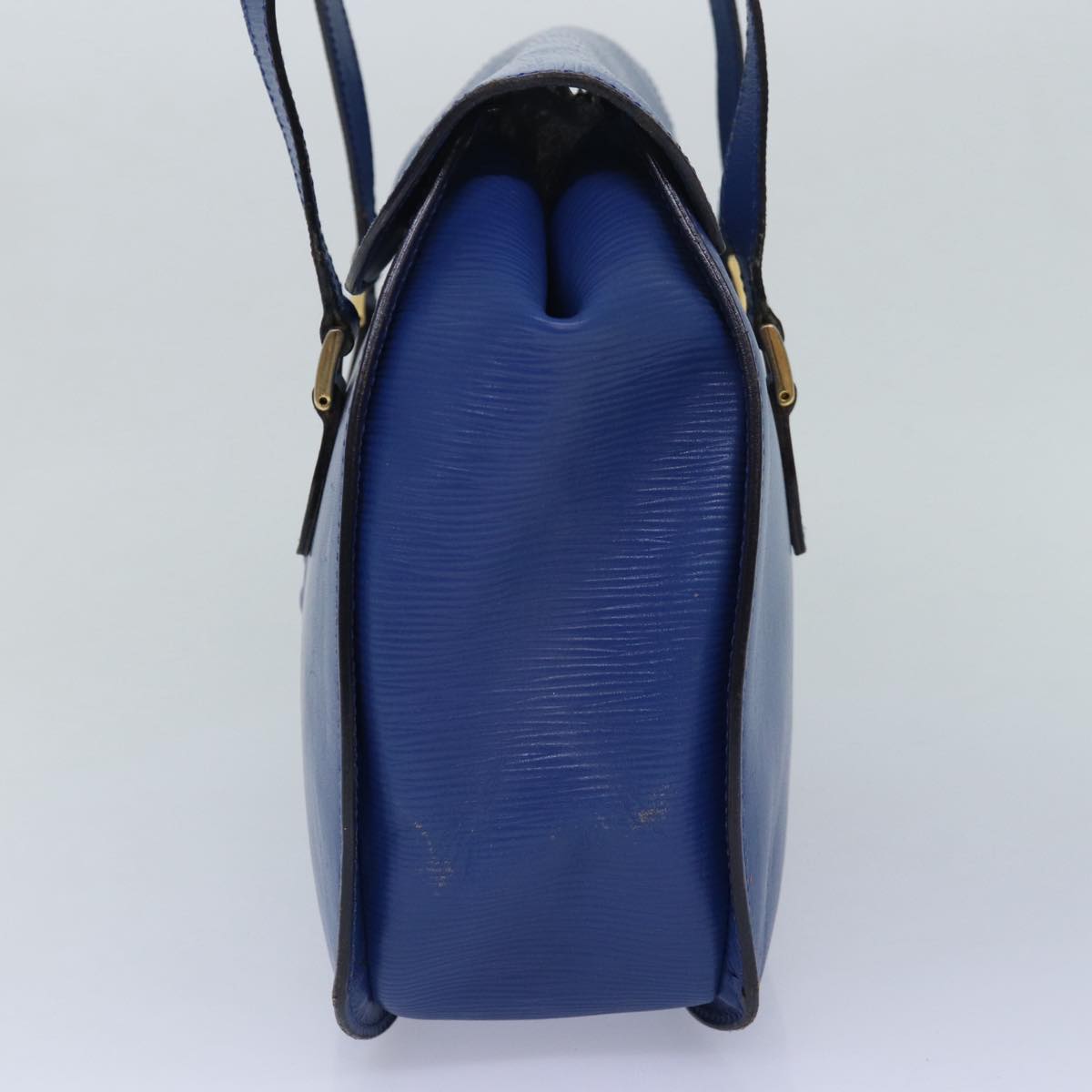 FENDI Shoulder Bag Leather Blue Auth ti1862