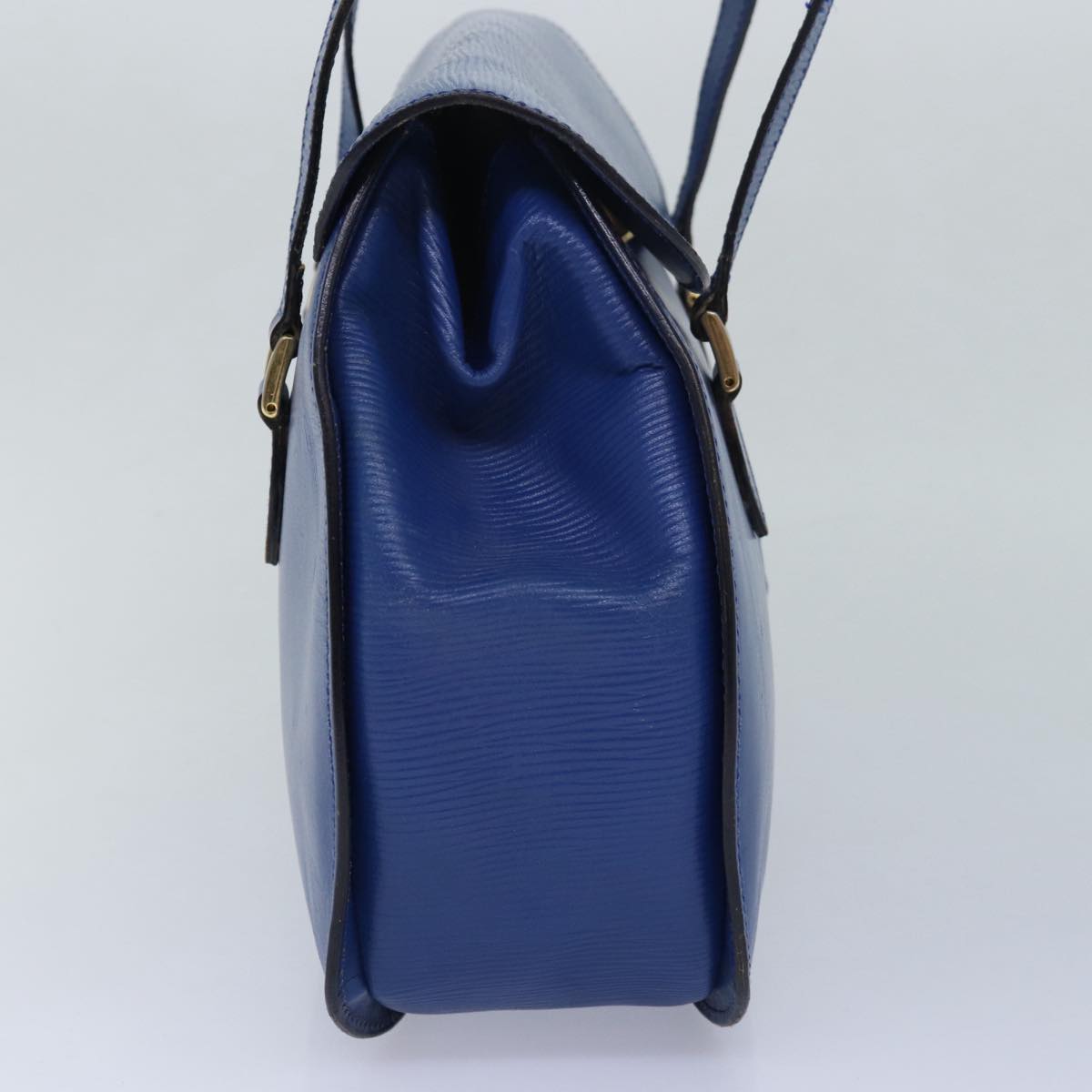 FENDI Shoulder Bag Leather Blue Auth ti1862