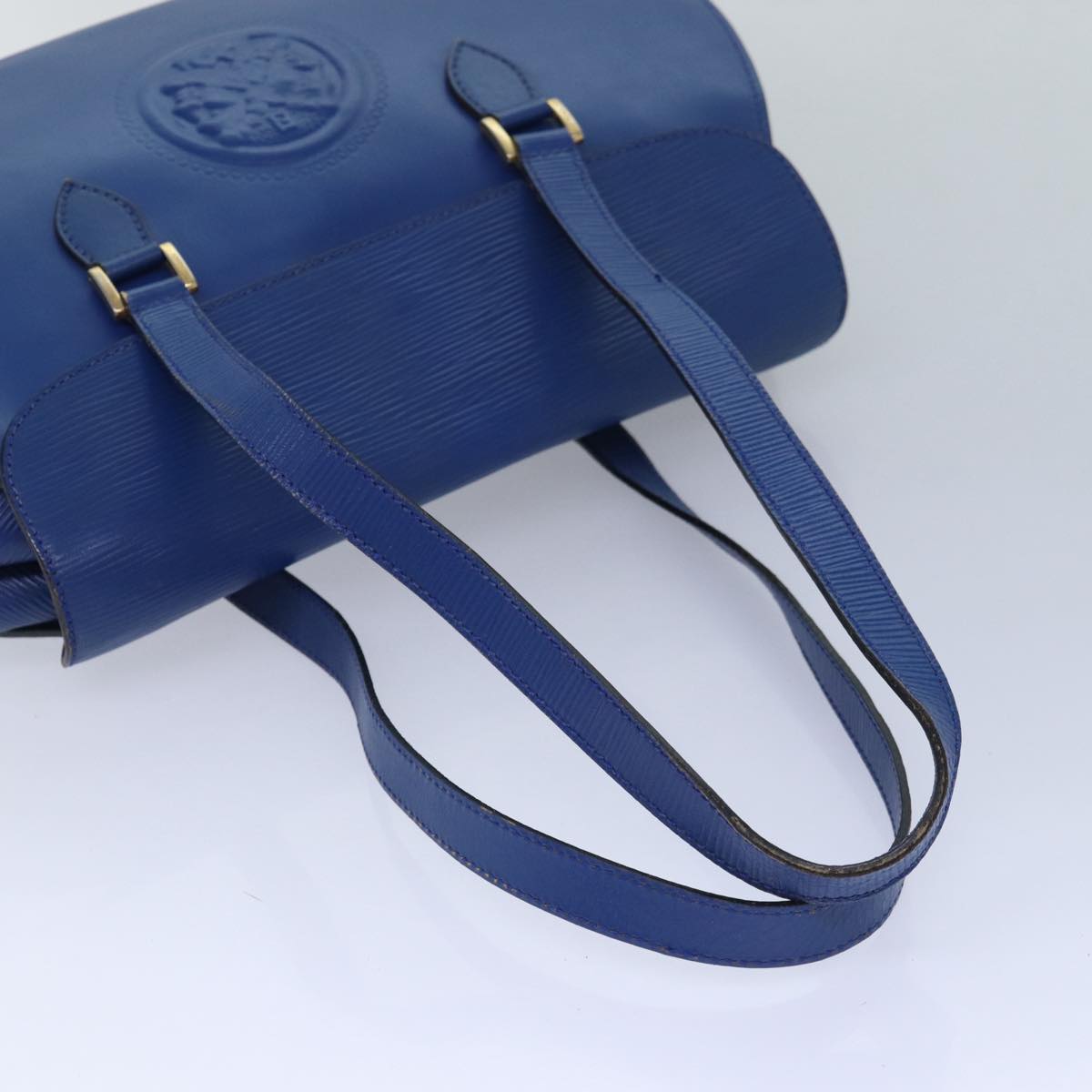 FENDI Shoulder Bag Leather Blue Auth ti1862