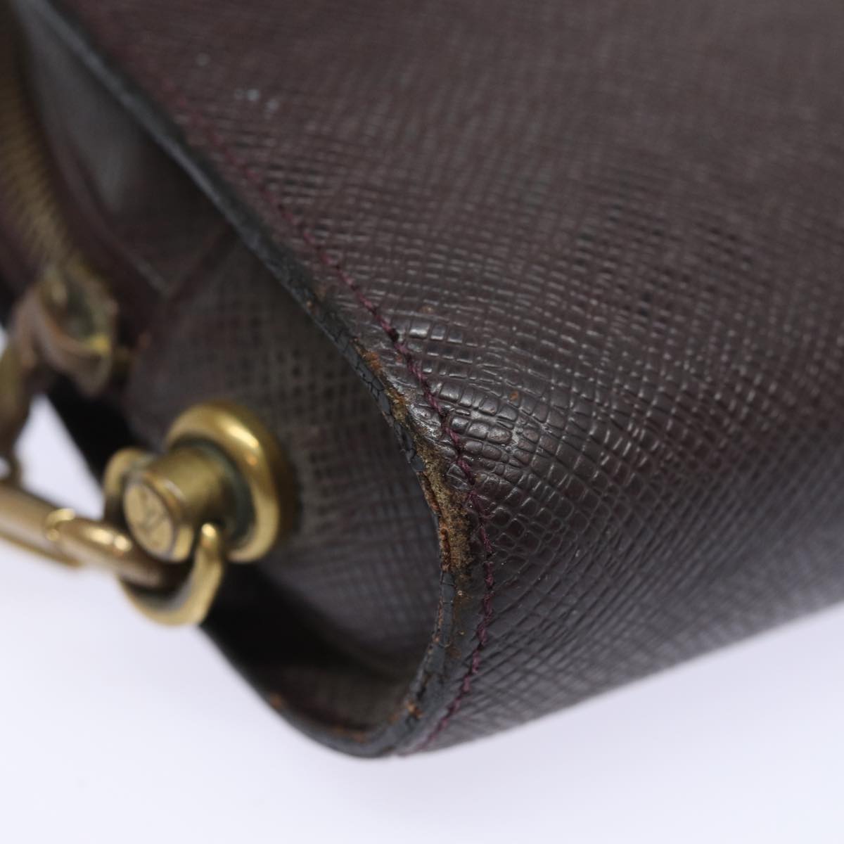 LOUIS VUITTON Taiga Baikal Clutch Bag Acajou M30186 LV Auth ti1884