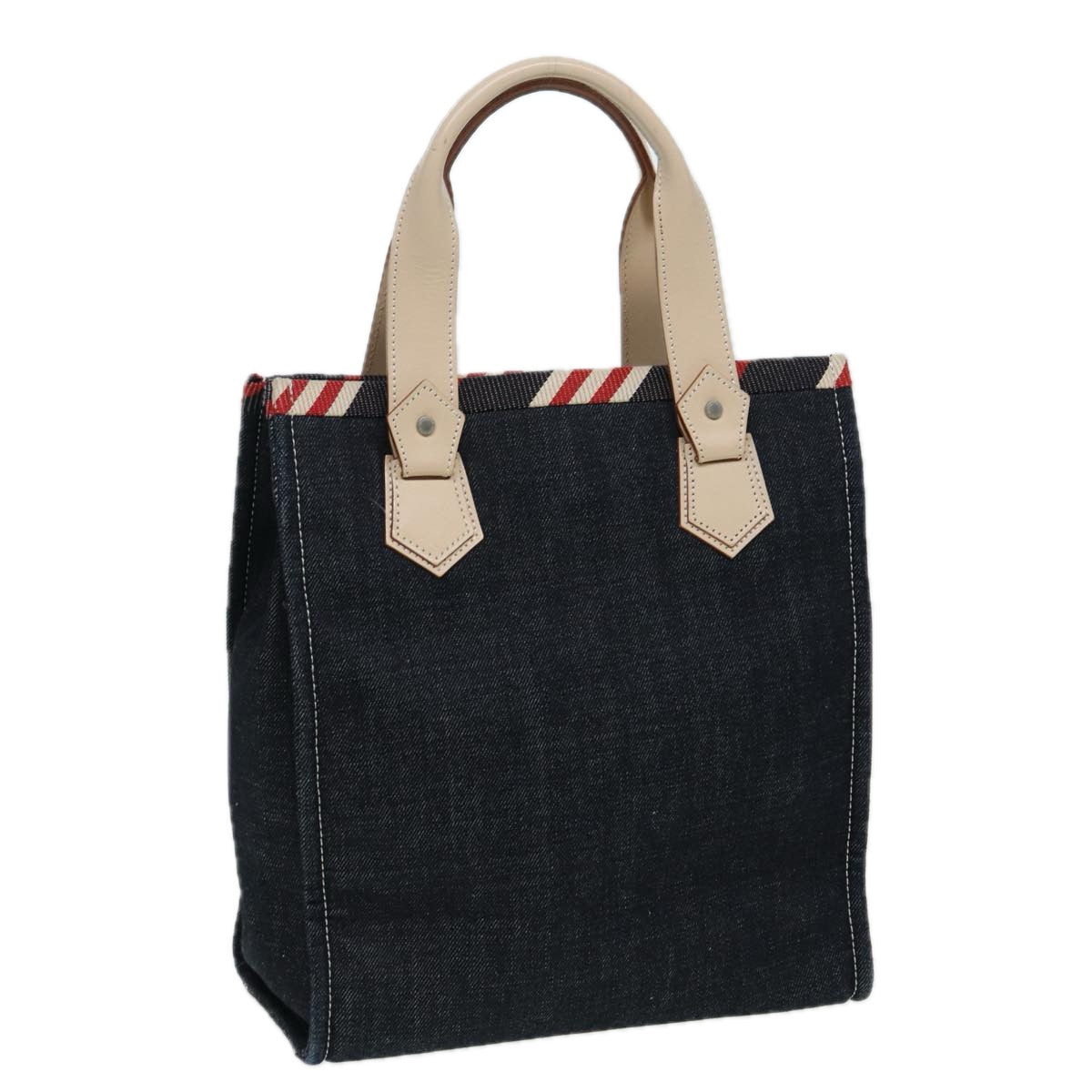 BURBERRY Blue Label Denim Hand Bag Canvas Navy Auth ti1891