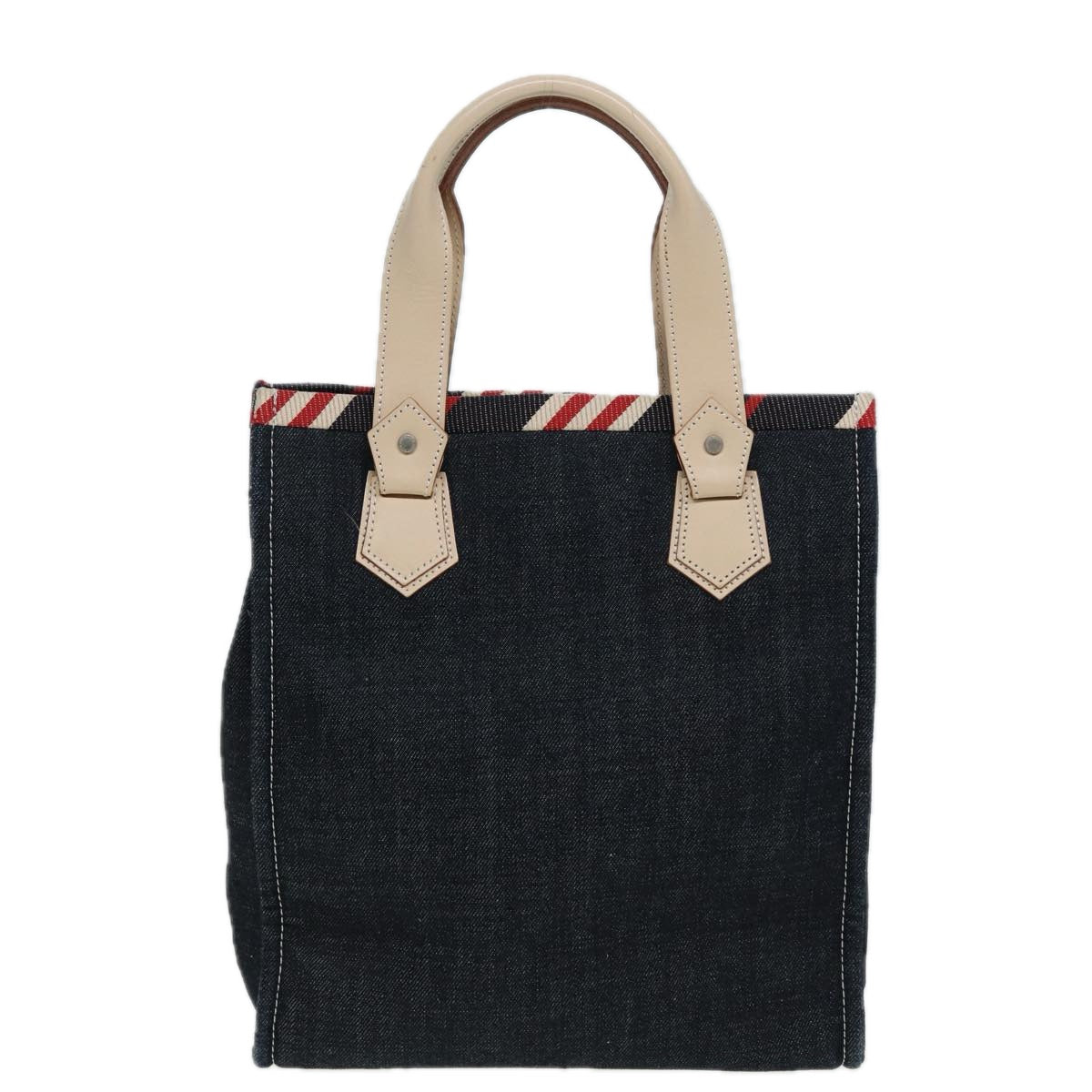 BURBERRY Blue Label Denim Hand Bag Canvas Navy Auth ti1891