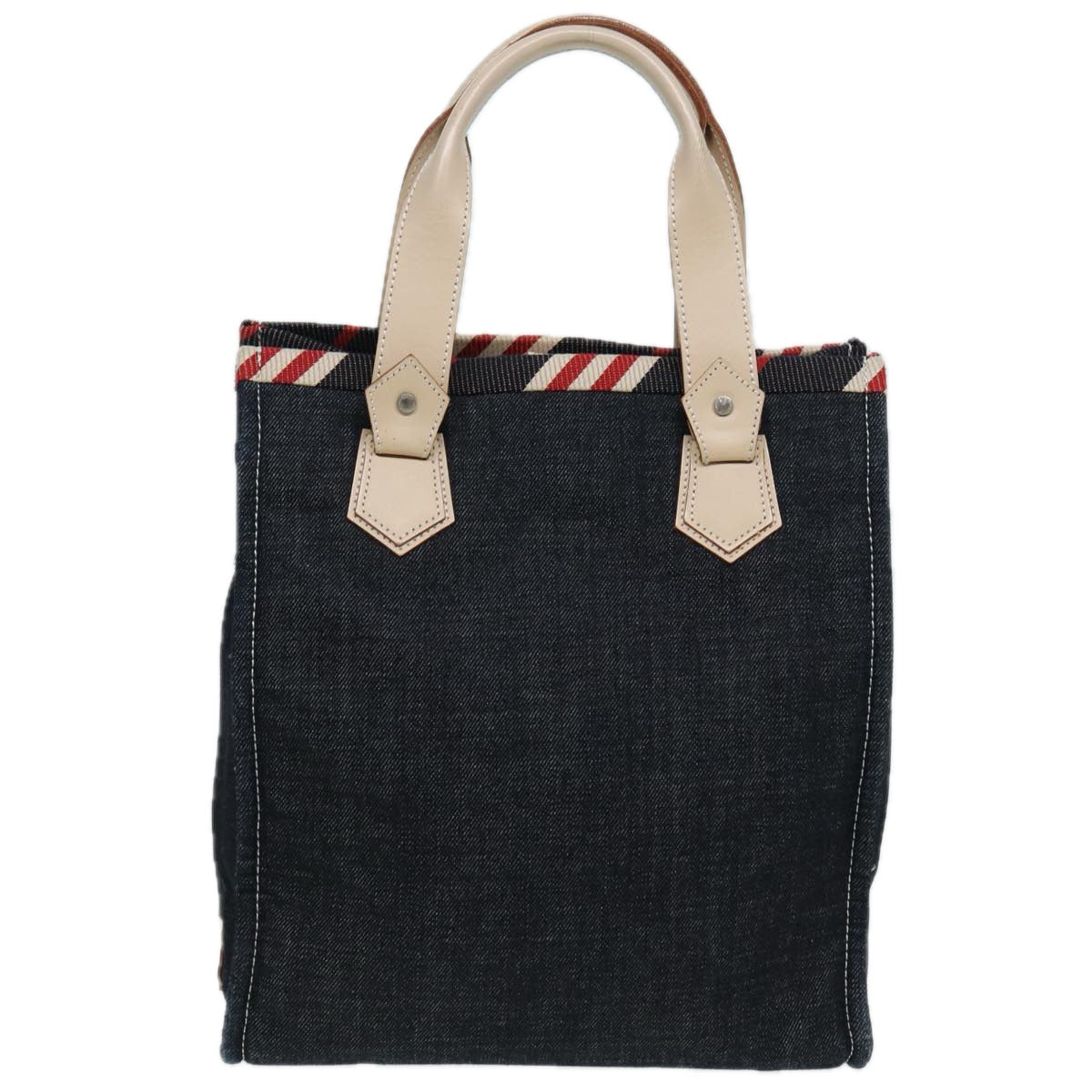 BURBERRY Blue Label Denim Hand Bag Canvas Navy Auth ti1891 - 0