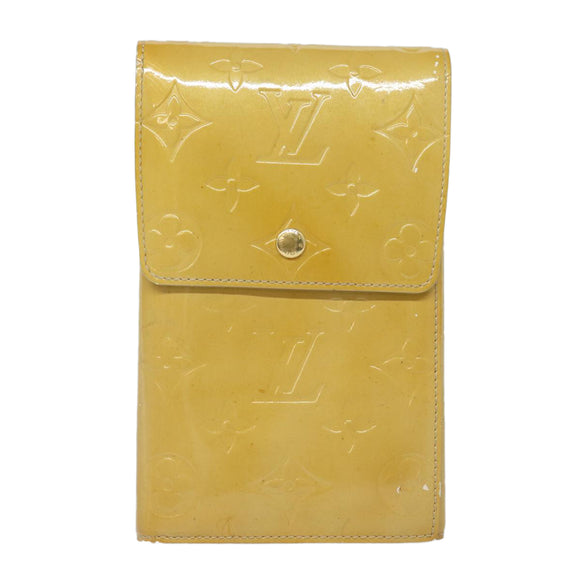 LOUIS VUITTON Monogram Vernis Walker Wallet Beige M91074 LV Auth ti1899