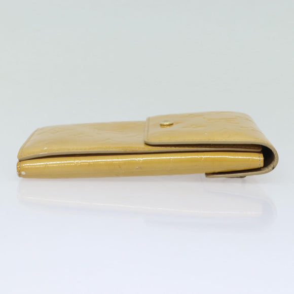 LOUIS VUITTON Monogram Vernis Walker Wallet Beige M91074 LV Auth ti1899