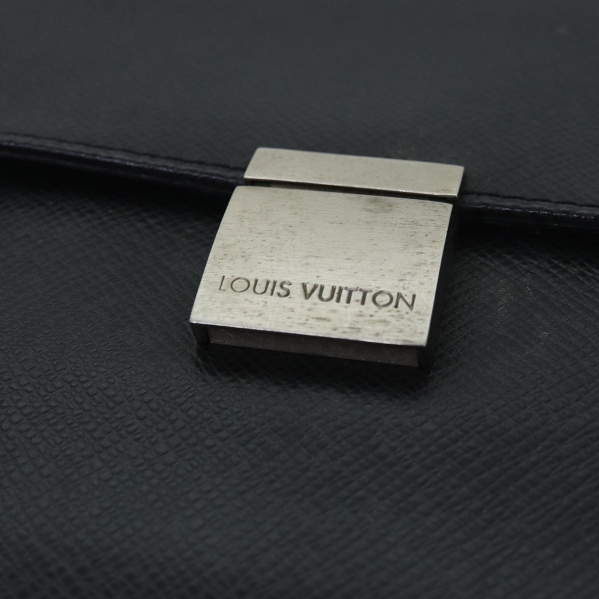 LOUIS VUITTON Taiga Selenga Clutch Bag Ardoise M30782 LV Auth ti1900