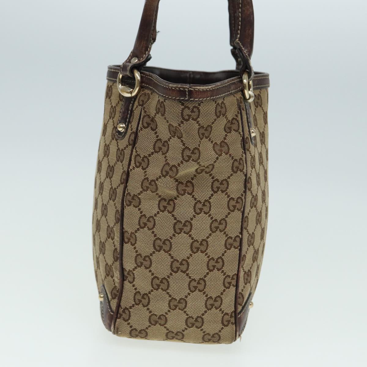 GUCCI GG Canvas Hand Bag Canvas 2Set Beige Brown Auth ti1903