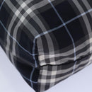 BURBERRY Nova Check Blue Label Drawstring Bag Pouch Nylon Navy Auth ti1925-14