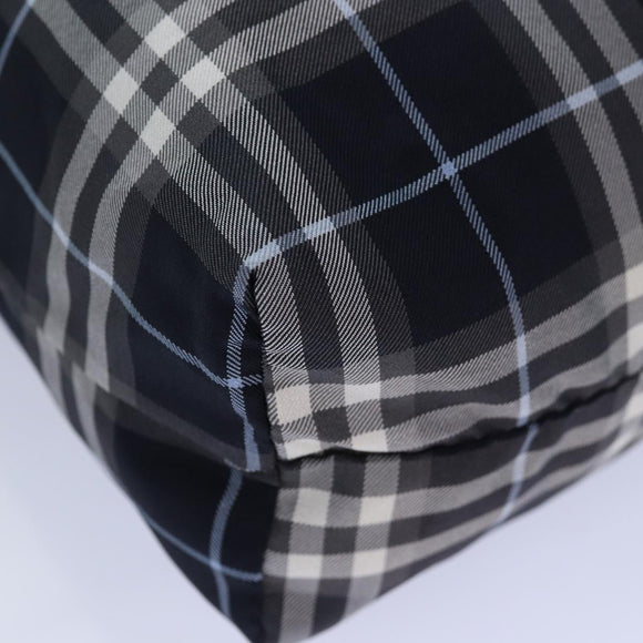 BURBERRY Nova Check Blue Label Drawstring Bag Pouch Nylon Navy Auth ti1925