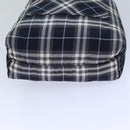 BURBERRY Nova Check Blue Label Drawstring Bag Pouch Nylon Navy Auth ti1925-5