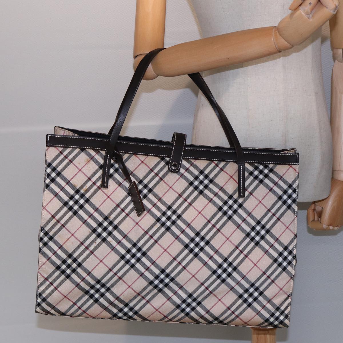 BURBERRY Nova Check Tote Bag Nylon Auth ti1929