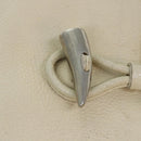 BURBERRY Shoulder Bag Leather Cream Silver Auth ti1931-17