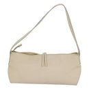 BURBERRY Shoulder Bag Leather Cream Silver Auth ti1931-2