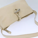 BURBERRY Shoulder Bag Leather Cream Silver Auth ti1931-6