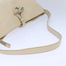 BURBERRY Shoulder Bag Leather Cream Silver Auth ti1931-7