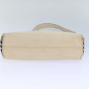 BURBERRY Shoulder Bag Leather Cream Silver Auth ti1931-5