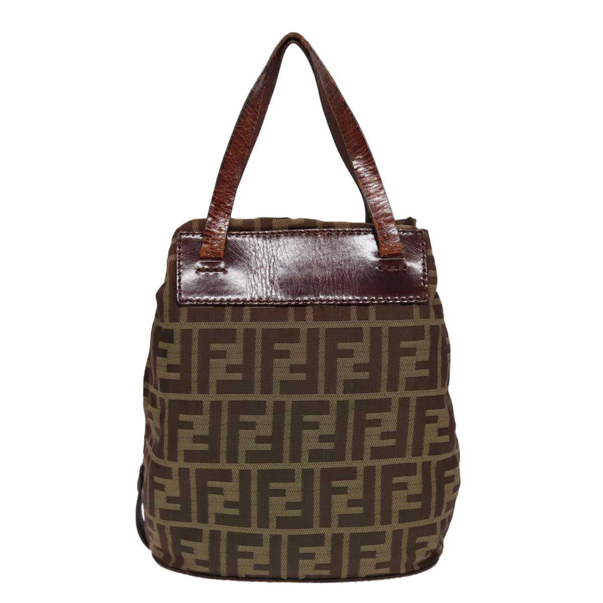 FENDI Zucca Canvas Hand Bag Brown Black Auth ti1947 - 0