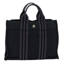 HERMES Fourre Tout PM Hand Bag Canvas Black Silver Auth ti1964-13