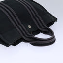 HERMES Fourre Tout PM Hand Bag Canvas Black Silver Auth ti1964-6
