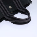 HERMES Fourre Tout PM Hand Bag Canvas Black Silver Auth ti1964-7