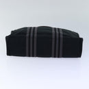 HERMES Fourre Tout PM Hand Bag Canvas Black Silver Auth ti1964-5