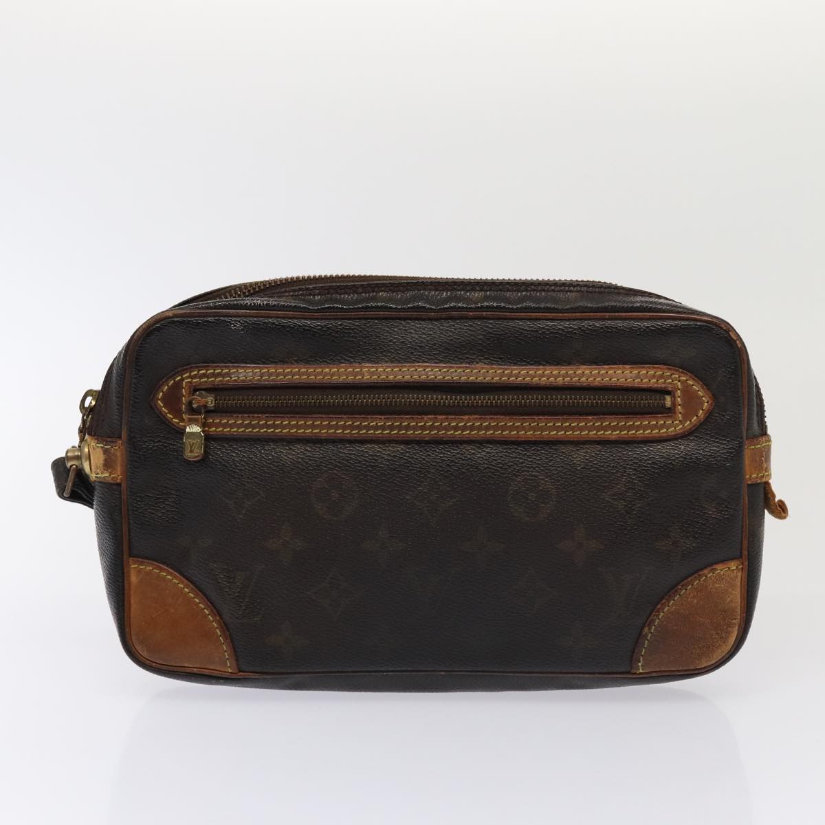 LOUIS VUITTON Monogram Epi Clutch Bag 2Set Black LV Auth ti1970