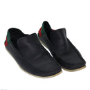 GUCCI Web Sherry Line slipper shoes Leather 41.5EJ Black Auth ti1971-1