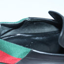 GUCCI Web Sherry Line slipper shoes Leather 41.5EJ Black Auth ti1971-20