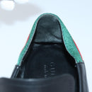 GUCCI Web Sherry Line slipper shoes Leather 41.5EJ Black Auth ti1971-22