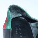 GUCCI Web Sherry Line slipper shoes Leather 41.5EJ Black Auth ti1971-8