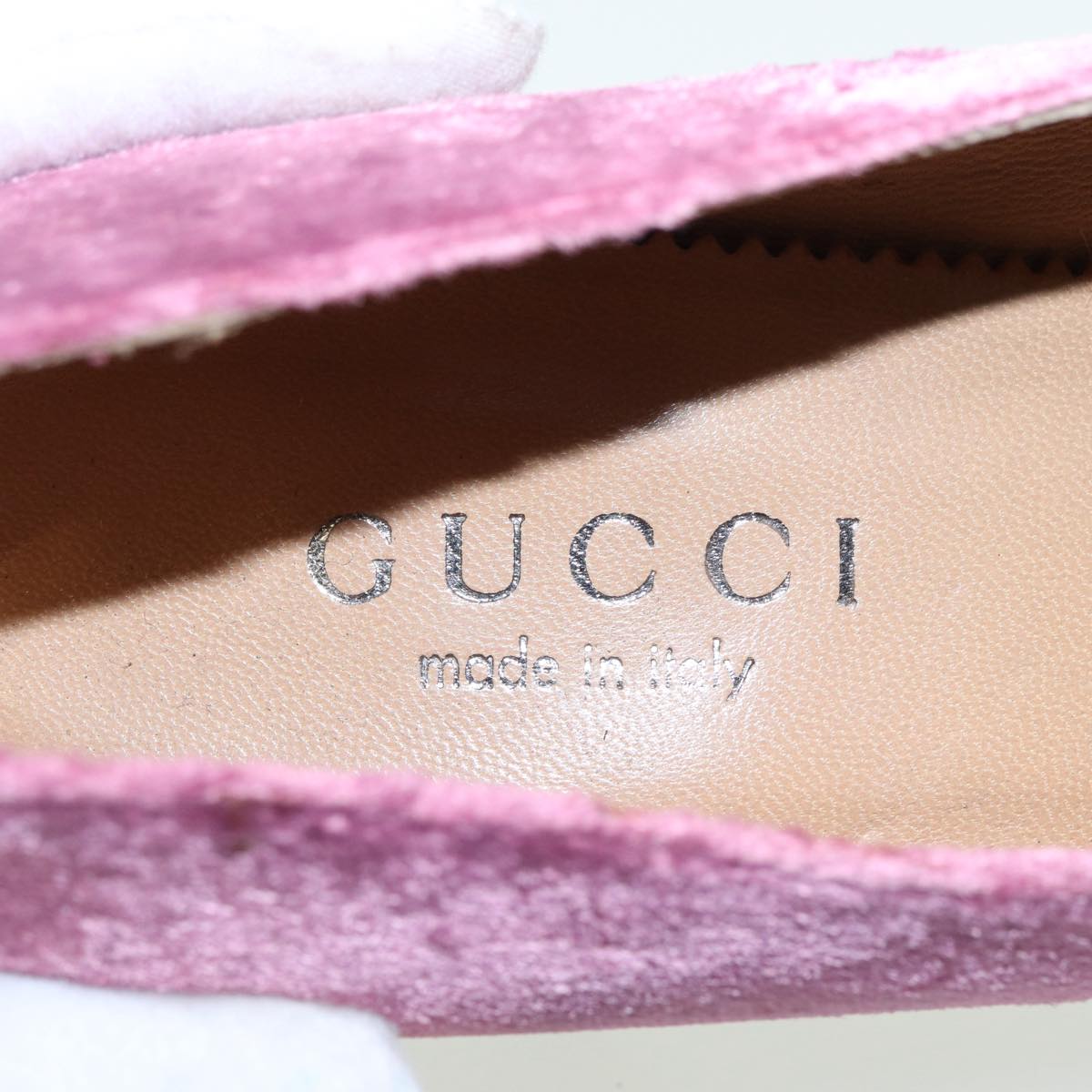 GUCCI pumps High heels Velor 37C Pink Beige Auth ti1972