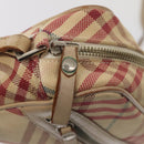 BURBERRY Nova Check Blue Label Shoulder Bag Canvas Beige Red Auth ti1983-11