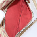 BURBERRY Nova Check Blue Label Shoulder Bag Canvas Beige Red Auth ti1983-22