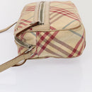BURBERRY Nova Check Blue Label Shoulder Bag Canvas Beige Red Auth ti1983-4