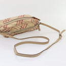 BURBERRY Nova Check Blue Label Shoulder Bag Canvas Beige Red Auth ti1983-7