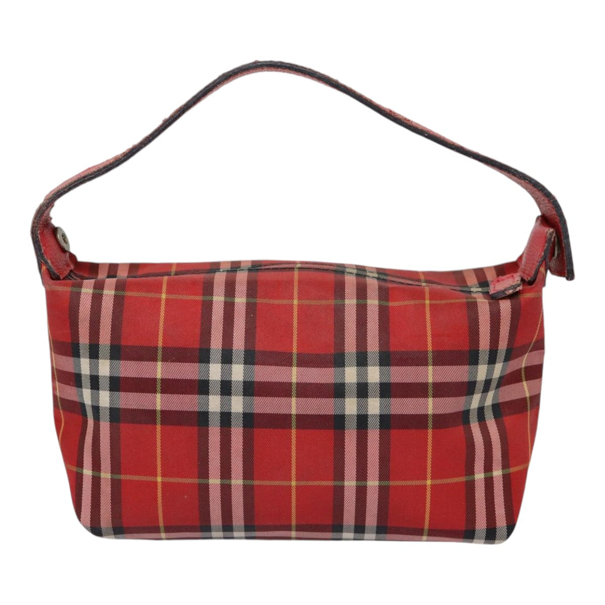 BURBERRY Nova Check Hand Bag Nylon Red Auth ti1985 - 0