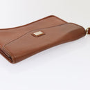 Burberrys Clutch Bag Leather 2 Set Brown Auth ti1987-14
