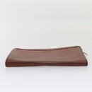 Burberrys Clutch Bag Leather 2Set Brown Auth ti1987-6